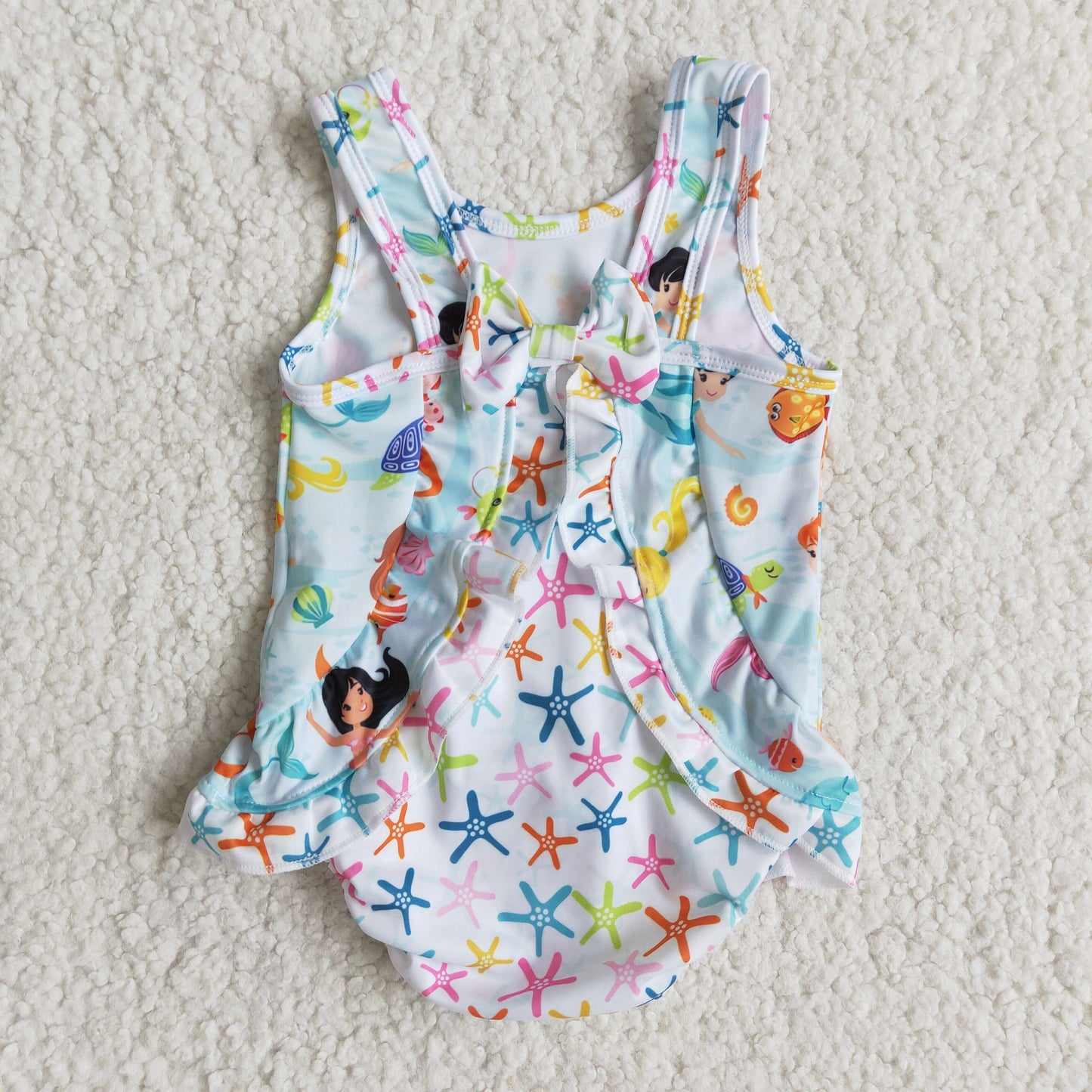 Cute print sleeveless baby girls summer swimsuit