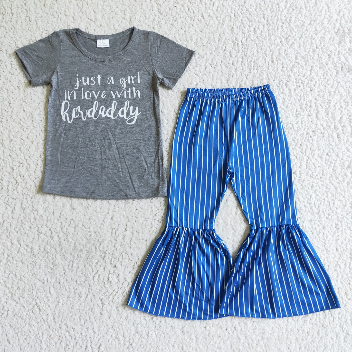 Just a girl in love with her daddy stripe pants set