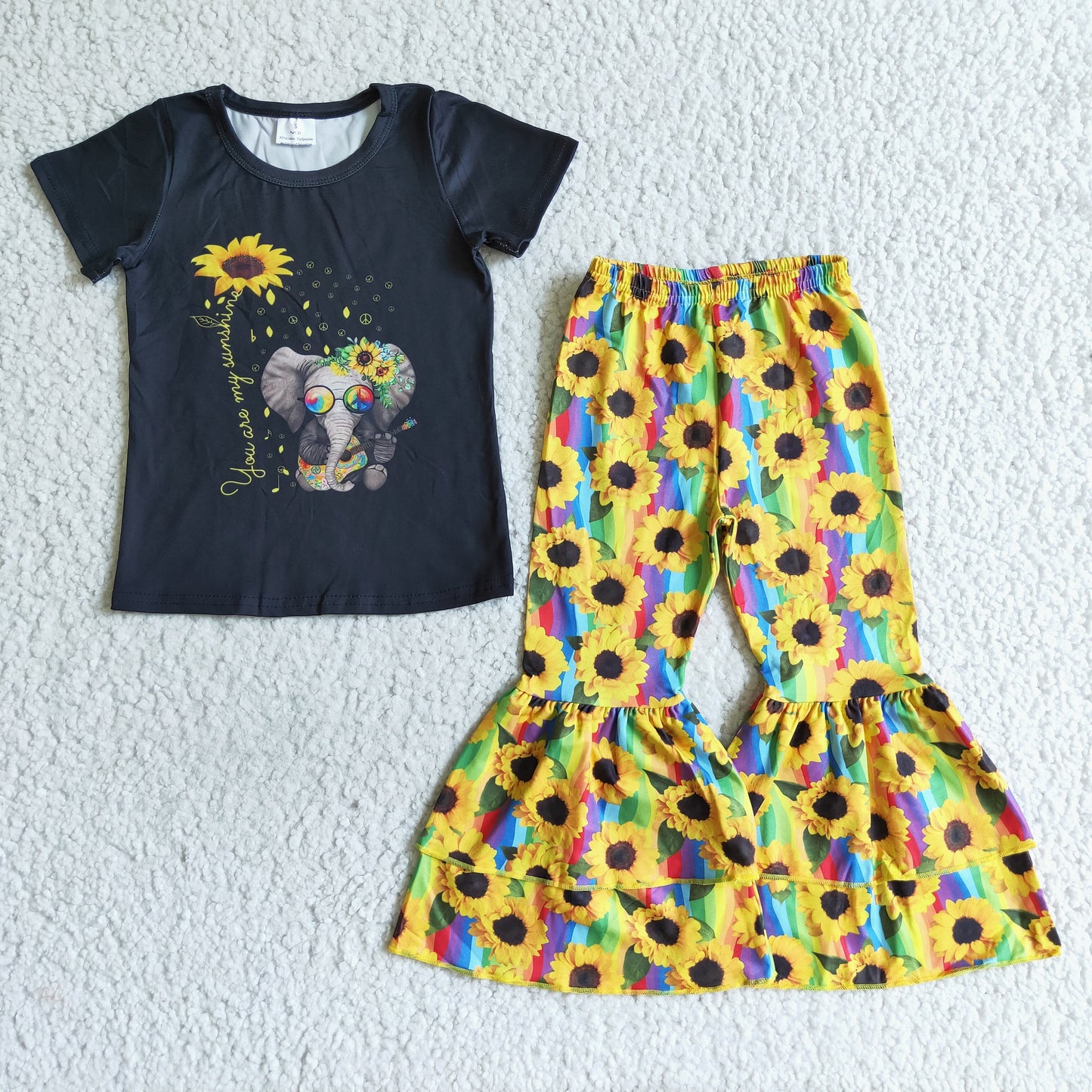 Girl Elephant  Sunflowers outfit