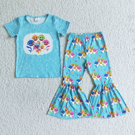 Shark print shirt bell bottom pants outfits