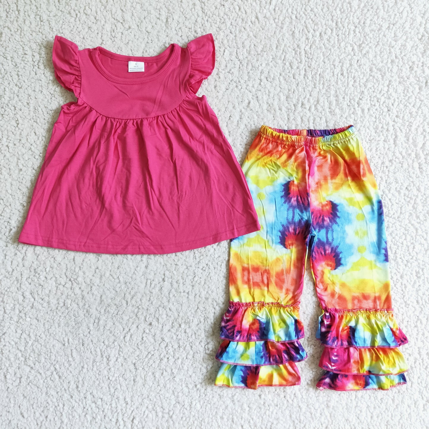 Girl Solid Tie Dye Pants Outfit