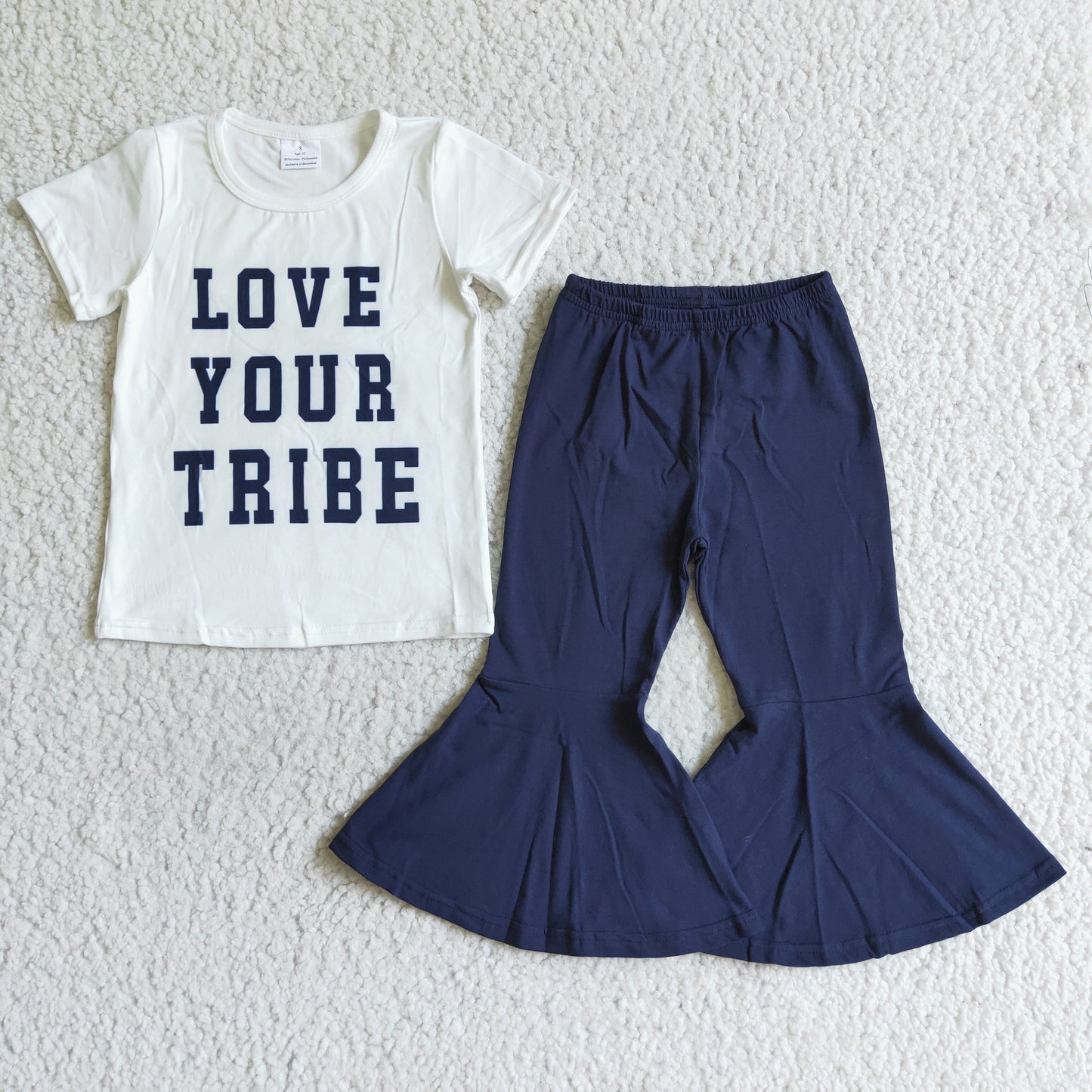 Girl Love Your Tribe Navy Solid Pants Outfit