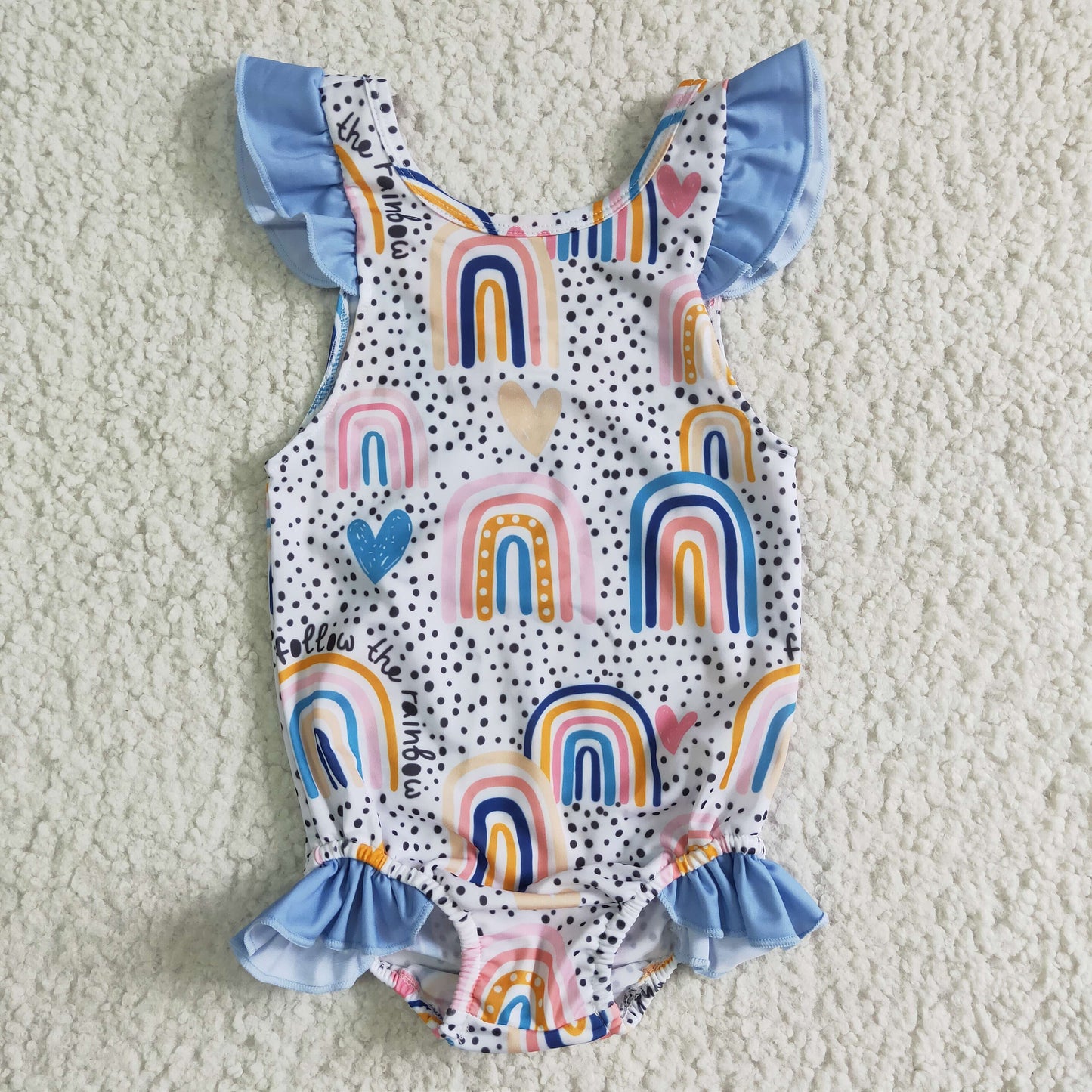 Follow the rainbow baby girls summer swimsuit