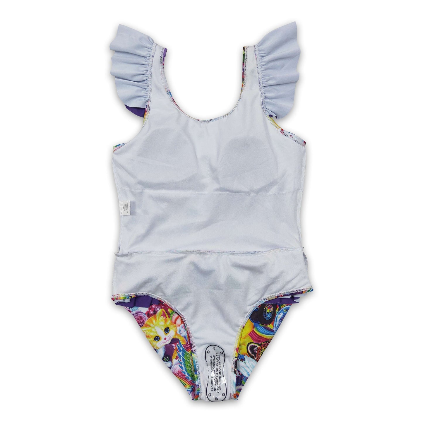 Colorful rainbow tiger baby girls summer swimsuit