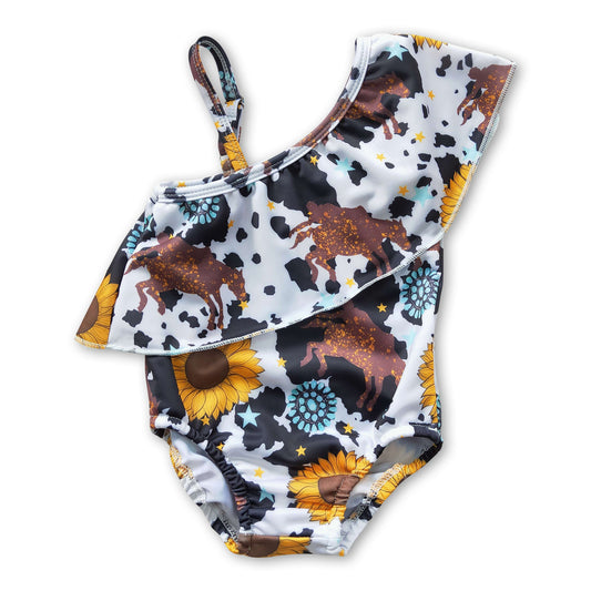 Sunflower turquoise rodeo up to 2T one pc baby swimsuit