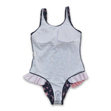 Star print baby girls summer one pc lining swimsuit