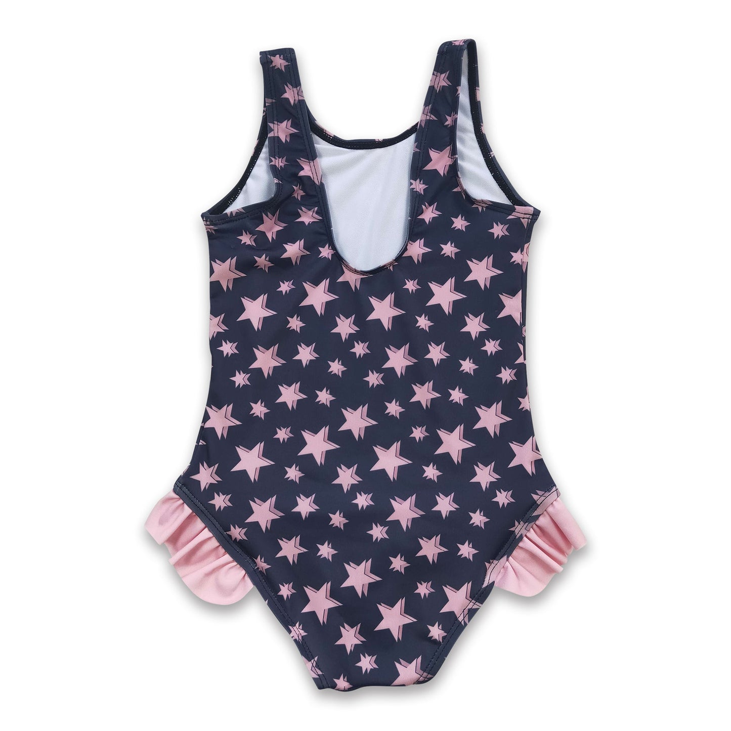 Star print baby girls summer one pc lining swimsuit
