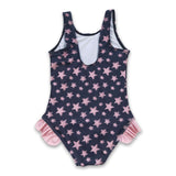 Star print baby girls summer one pc lining swimsuit