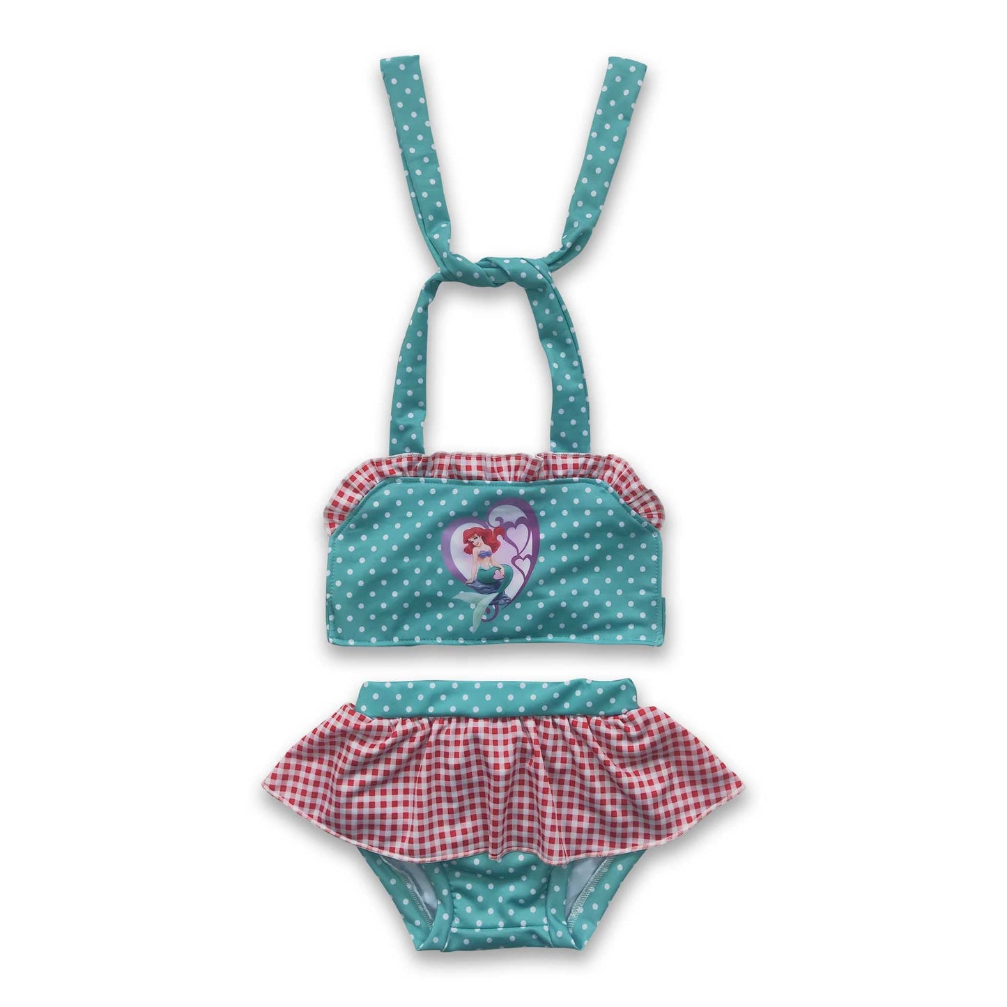 Red plaid princess baby girls summer swimsuit