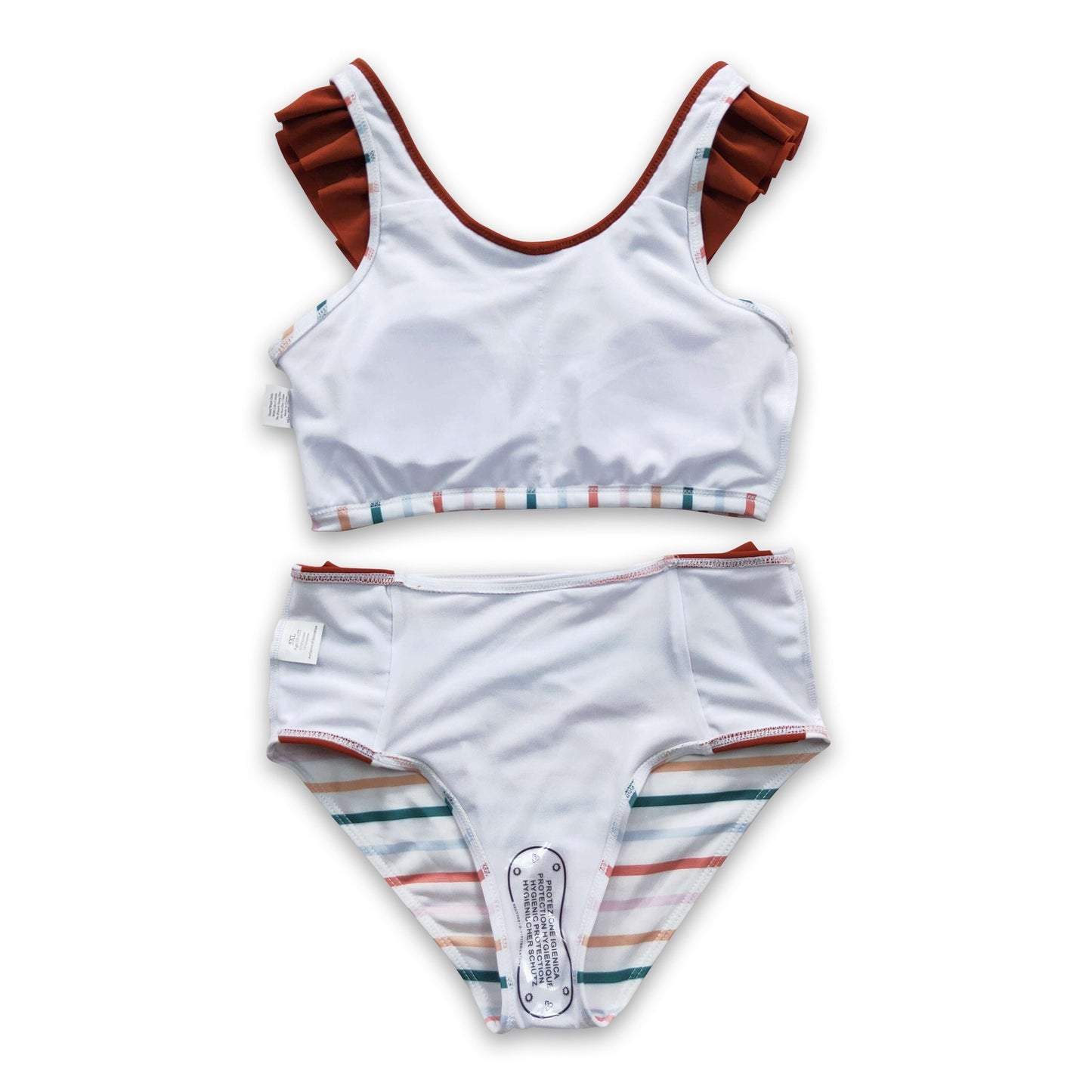 Stripe ruffles 2 pcs baby girls summer swimsuit