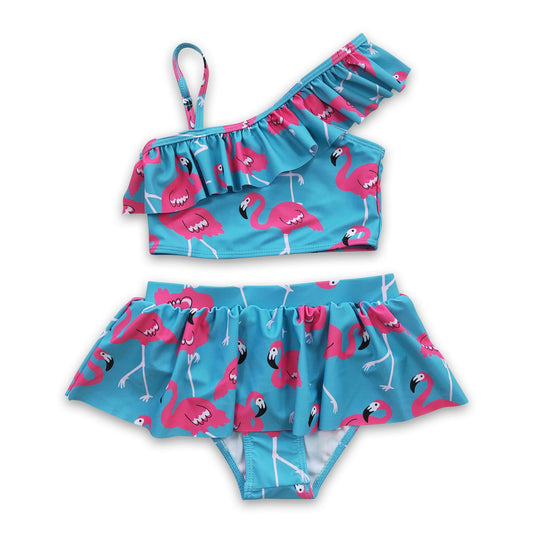 Flamingo lining 2 pcs baby girls swimsuit