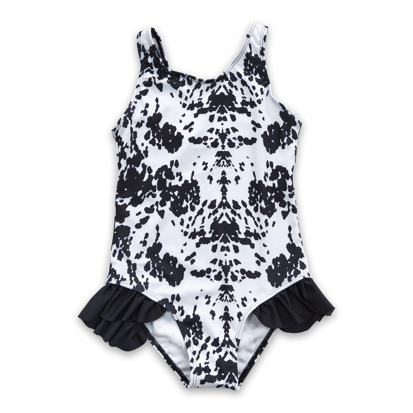 Cow print one pc baby girls summer swimsuit