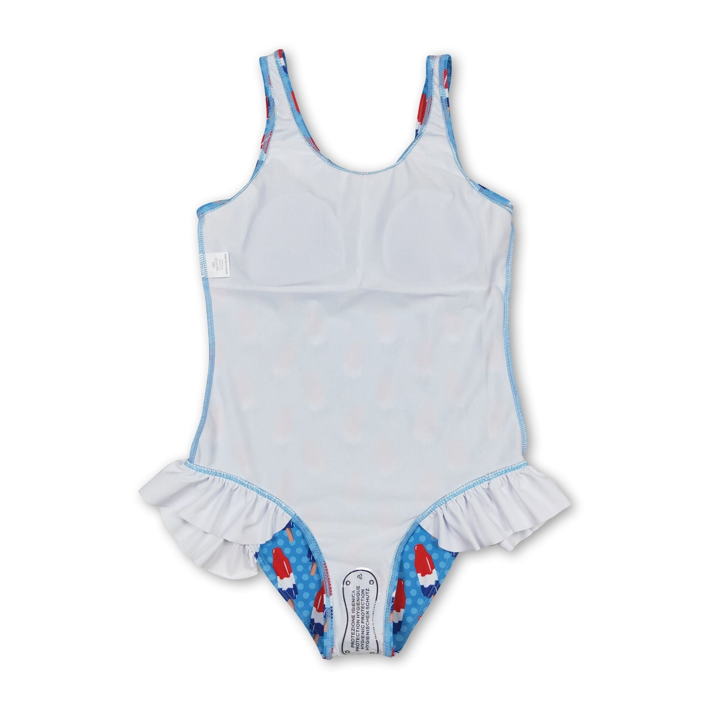 Blue popsicle baby girls 4th of july swimsuit