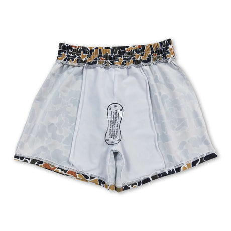Khaki camo kids boy summer swim trunks