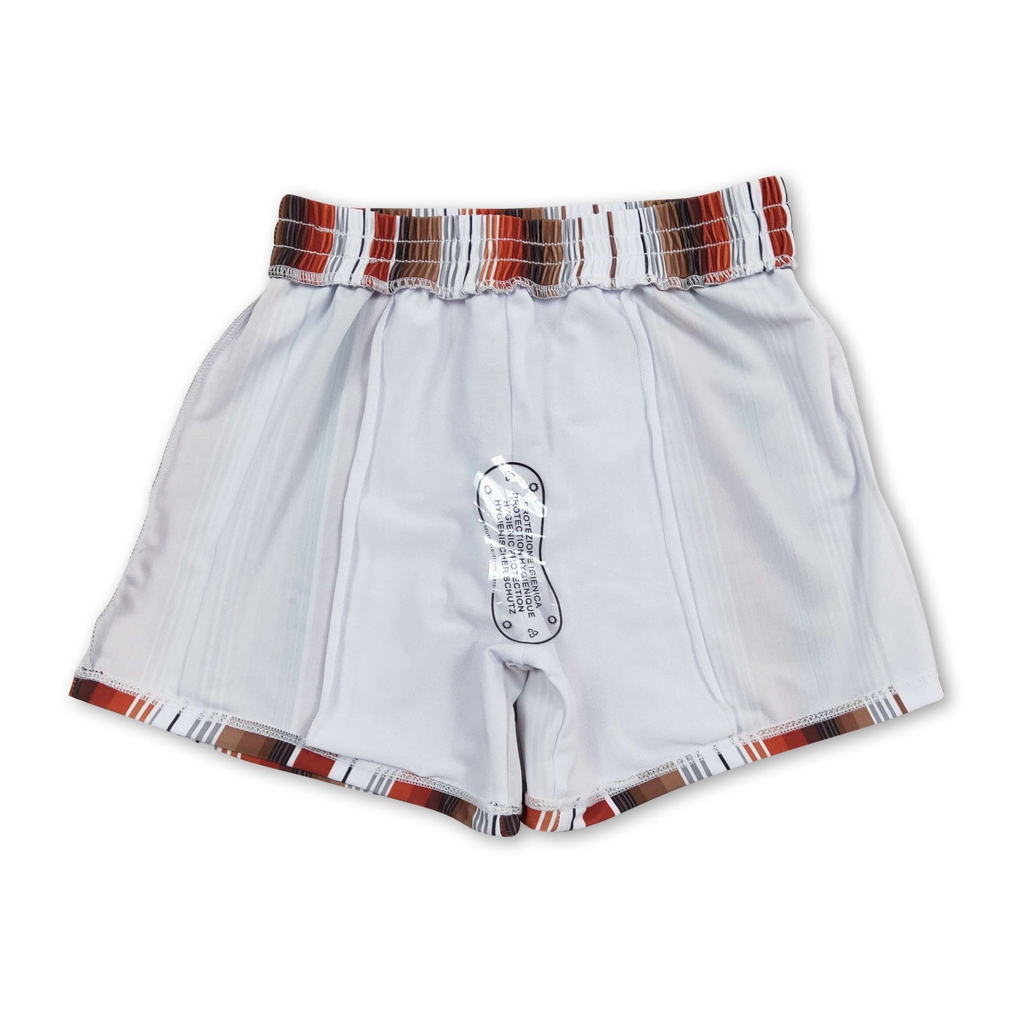 Brown stripe kids boy summer swim trunks