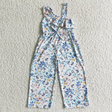 One of shoulder floral print baby girls jumpsuit