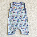Sleeveless cute koala print baby boy summer romper