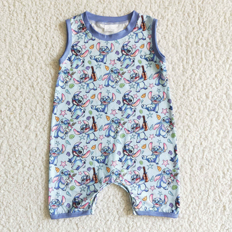 Sleeveless cute koala print baby boy summer romper