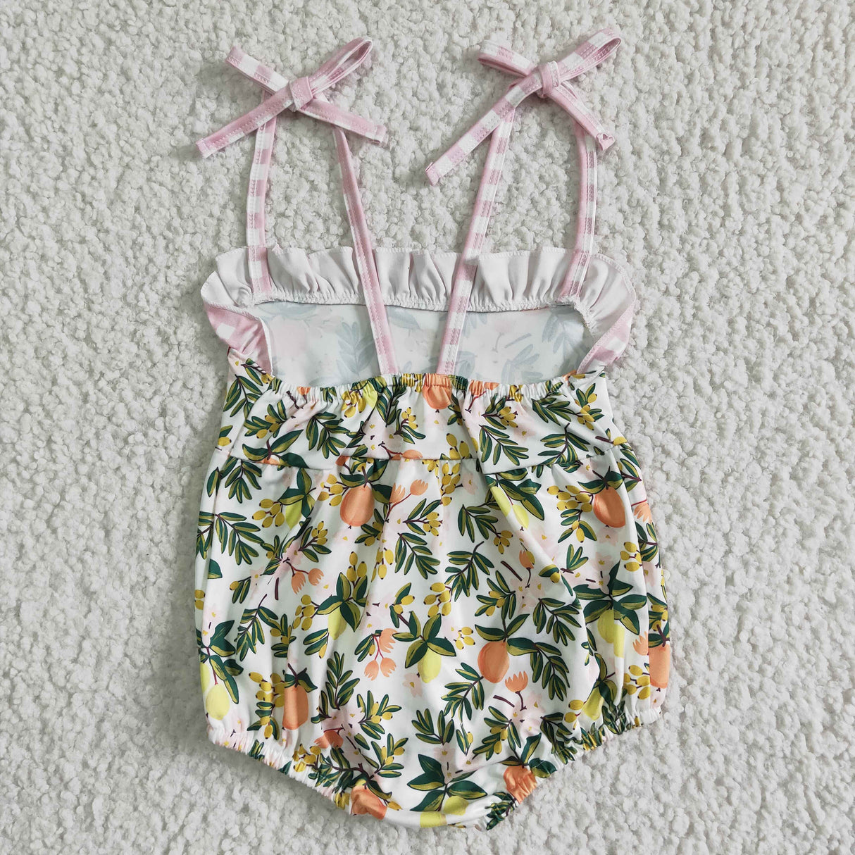 Peach sleeveless baby summer romper