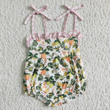 Peach sleeveless baby summer romper