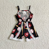 Sleeveless baseball baby girls jumpsuit