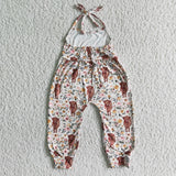 Highland cow baby girls jumpsuit