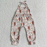 Highland cow baby girls jumpsuit