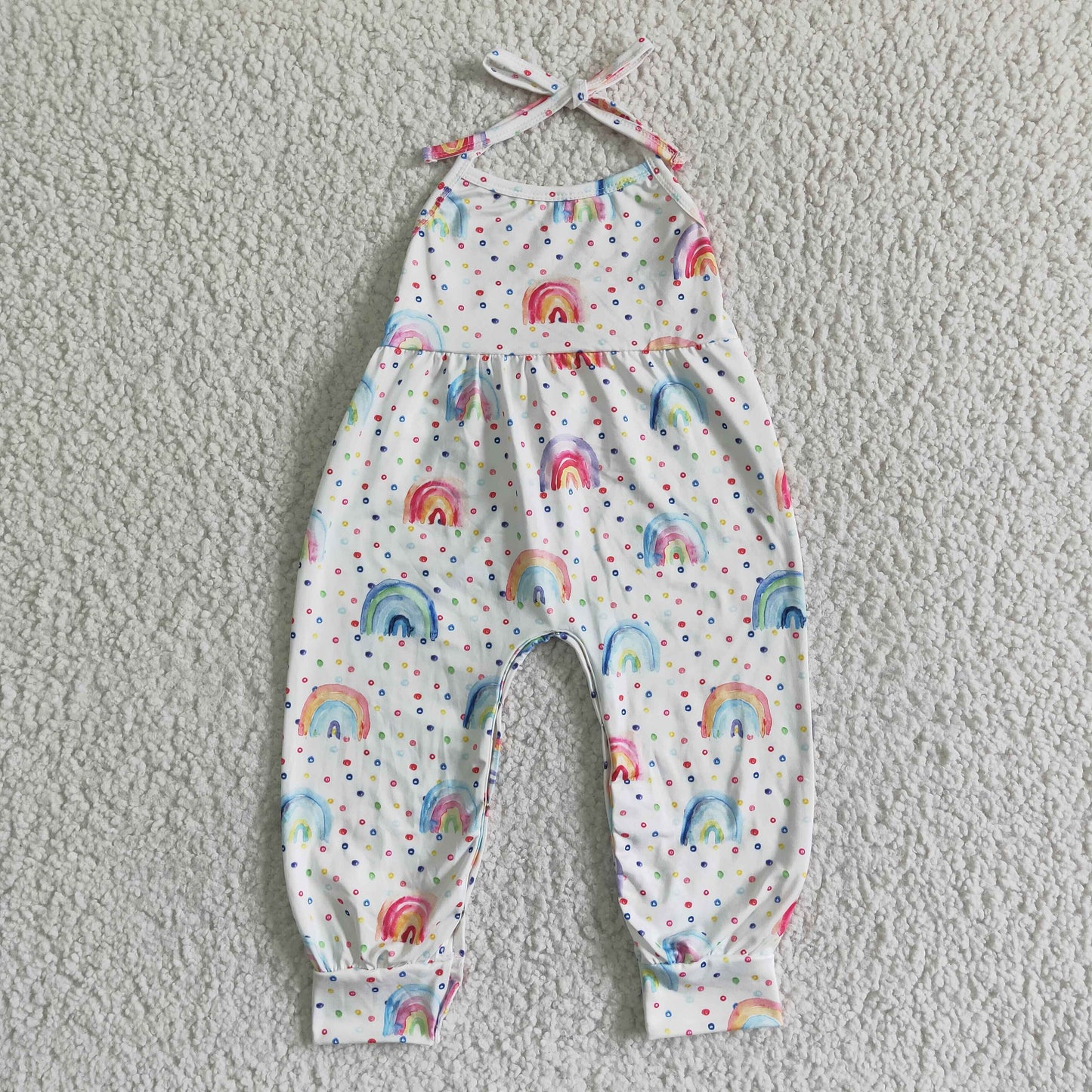 Rainbow backless baby girls jumpsuit