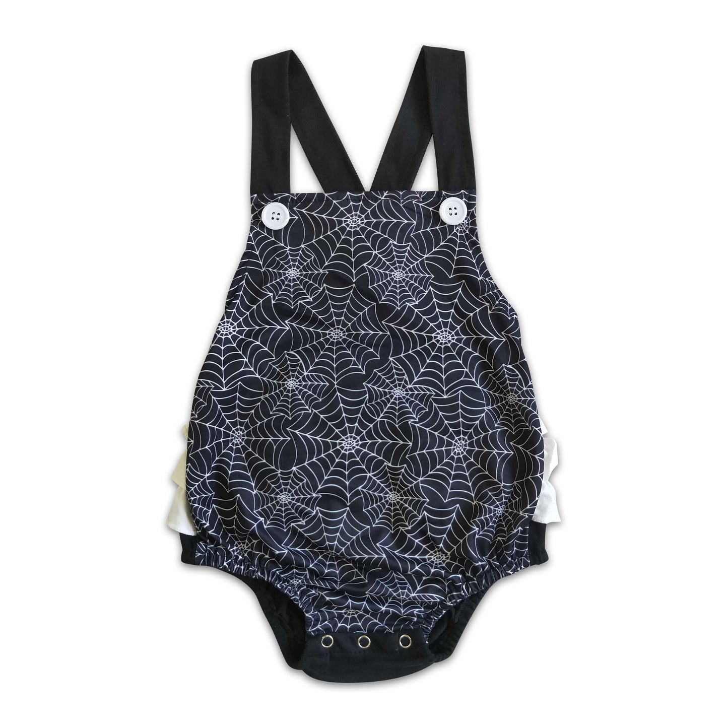 Spiderweb bubble baby girls Halloween romper