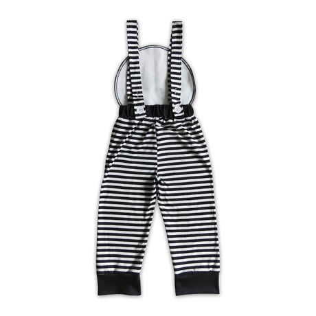 Skull embroidery stripe kids boy Halloween jumpsuit