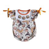 Pumpkin basket embrodiery rainbow ghost baby Halloween romper
