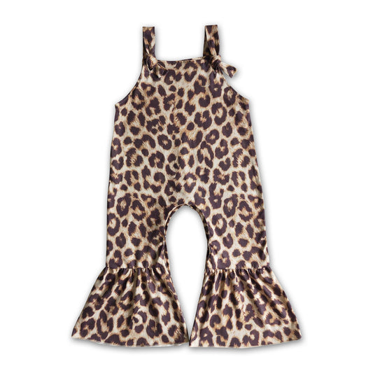 Leopard pants length baby girls fall jumpsuit