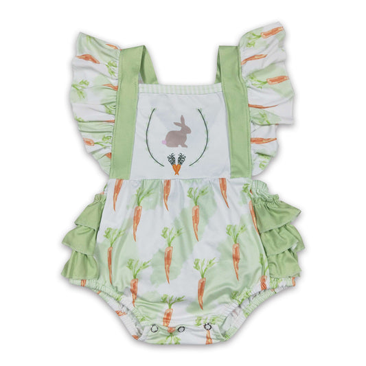 Bunny carrots bubbles baby girls easter romper
