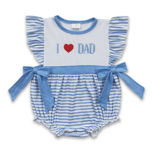 I love DAD stripe baby girls father's day romper