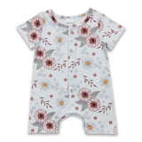 Floral short sleeves baby kids summer romper