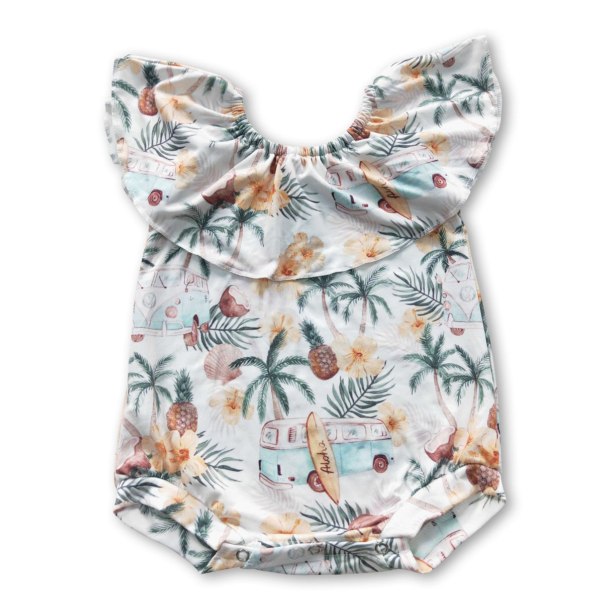 Coconut pineapple baby girls summer romper