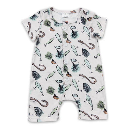 Fishing short sleeves baby boy romper