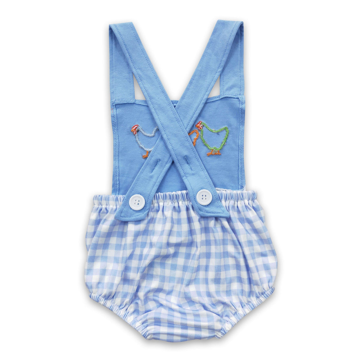 Chicken checked bummies baby boy romper