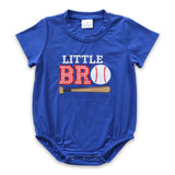 Little brother baseball embroidery baby boy romper