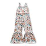 Floral sleeveless baby girls jumpsuit