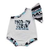Moody heifer one shoulder baby girls romper