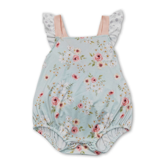 Floral bubbles baby girls spring romper