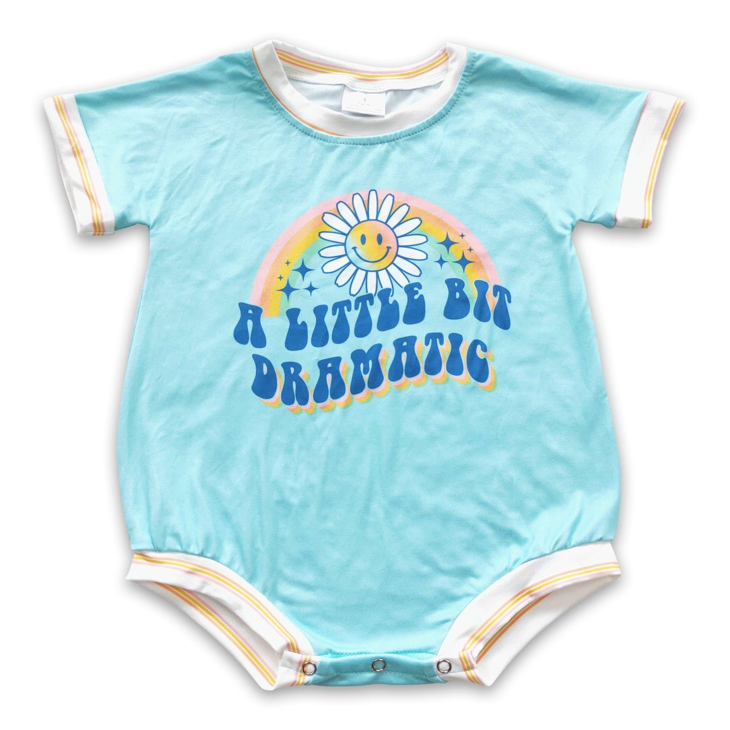 A little bit dramatic sun rainbow baby girls boho romper