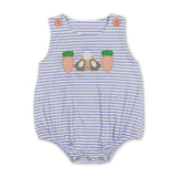 Sleeveless carrot bunny baby boy easter romper