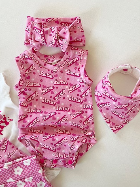 Hot pink sleeveless heart party baby girls romper