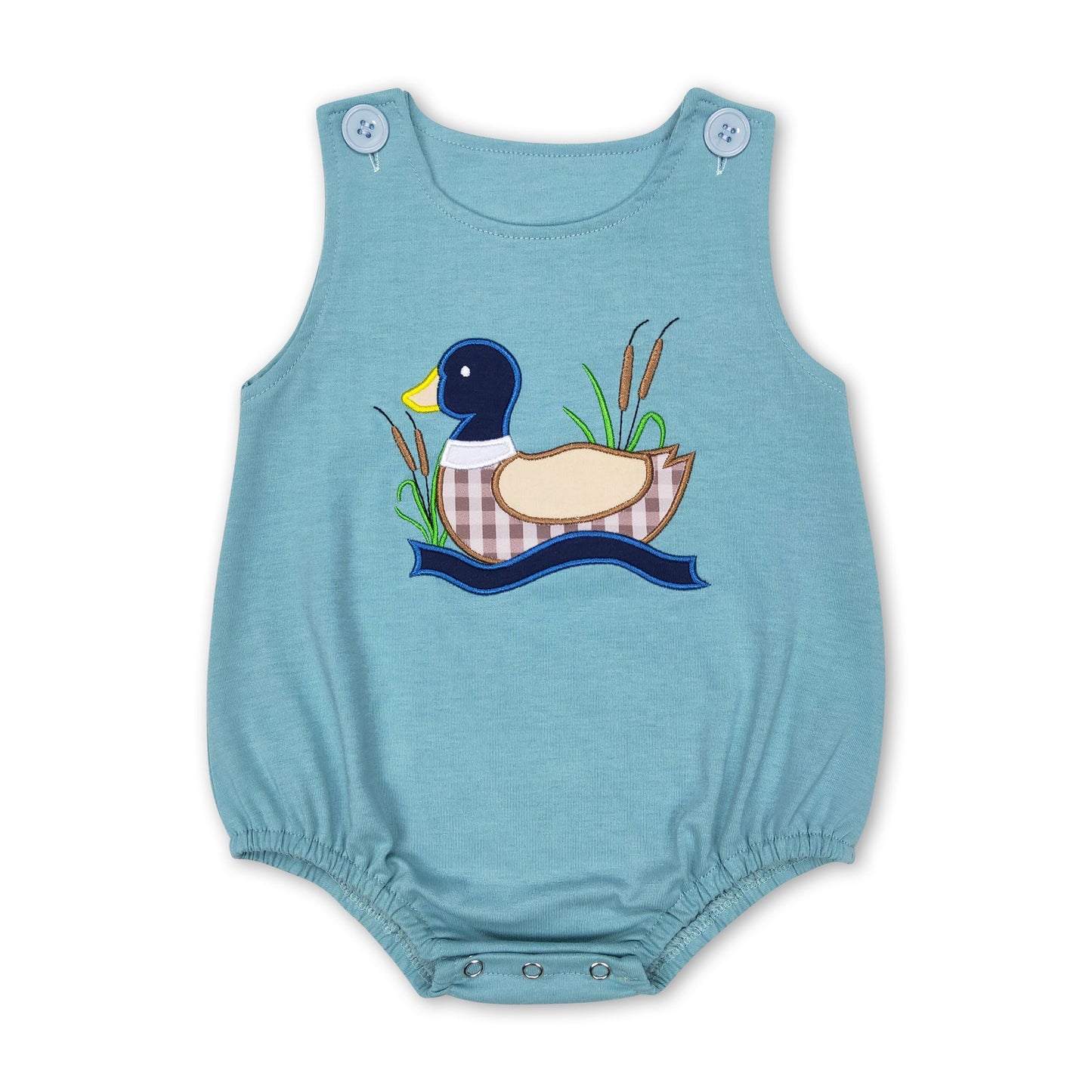 Sleeveless duck baby boy romper