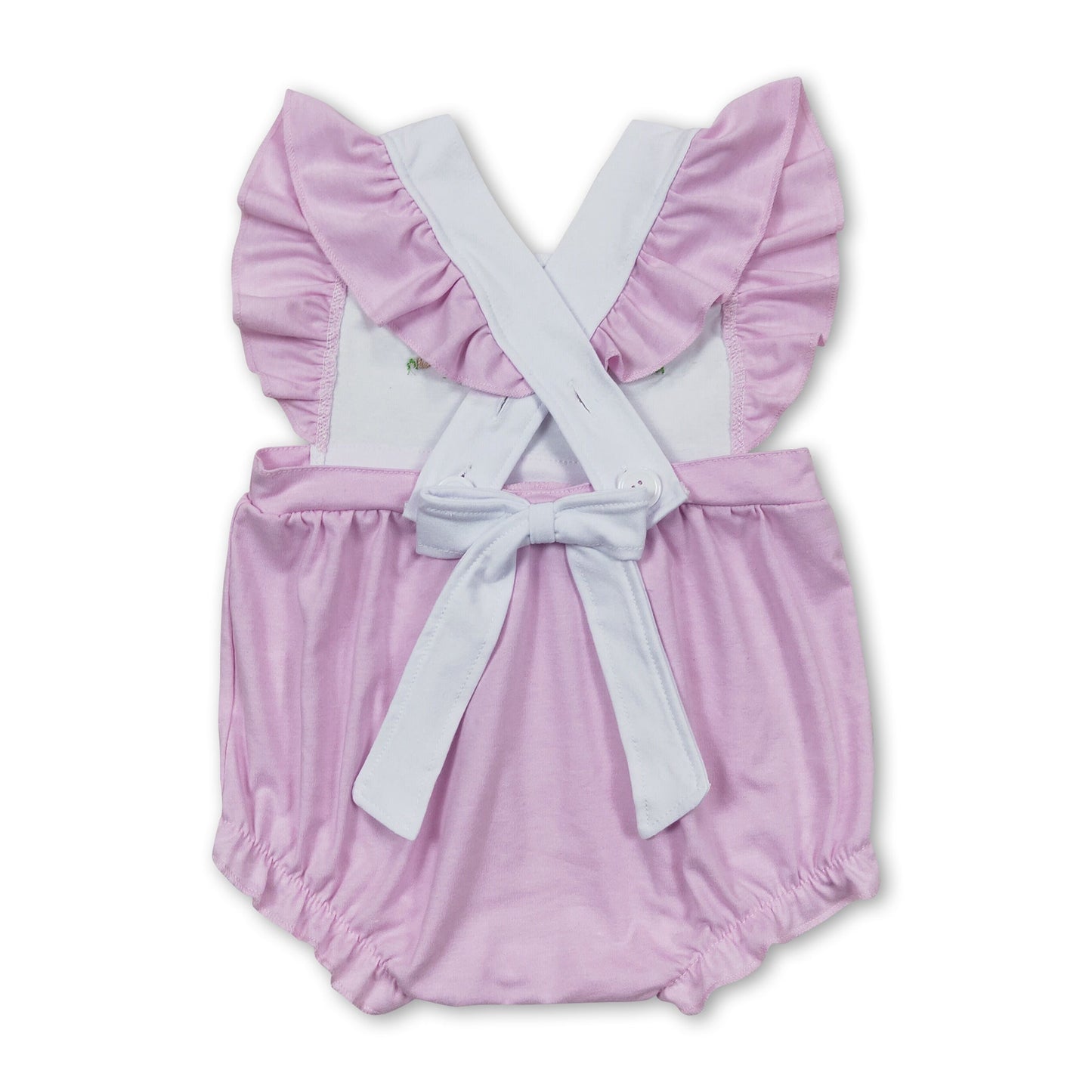 Flutter sleeves bunny baby girls easter romper