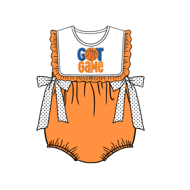 Basketball game sleeveless baby girls romper