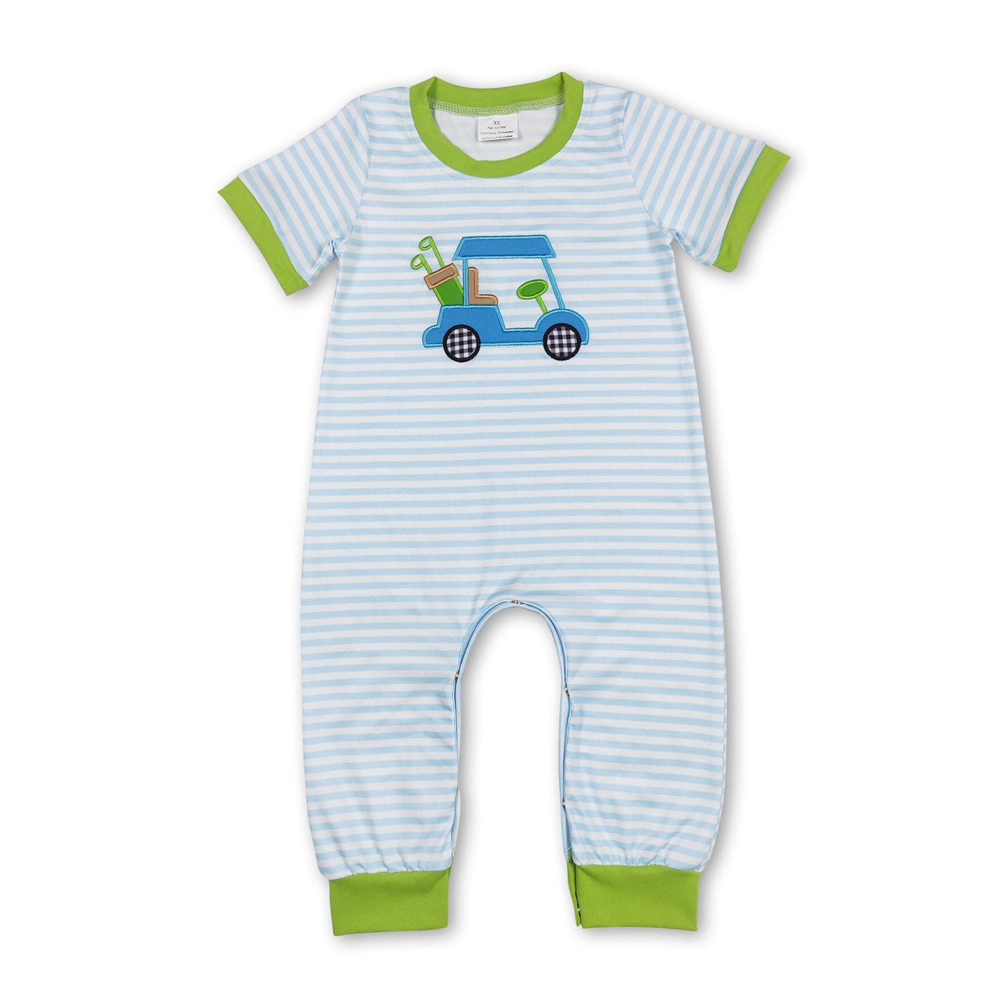 Boys Golf Cart on Navy Romper by Three Sisters main image 0