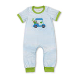 Short sleeves golf stripe baby boys romper